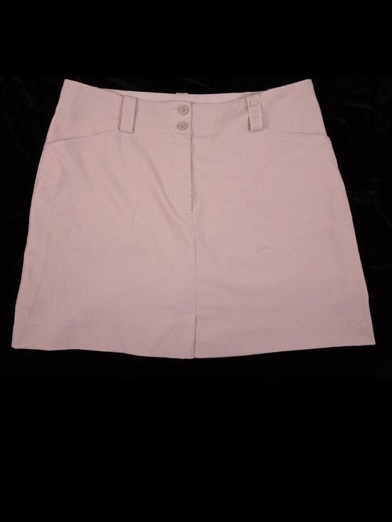 Nike Dresses & Skirts - Nike Golf Skort Size 12 Khaki Tan Double button Tennis Fit Dry Athletic Skirt